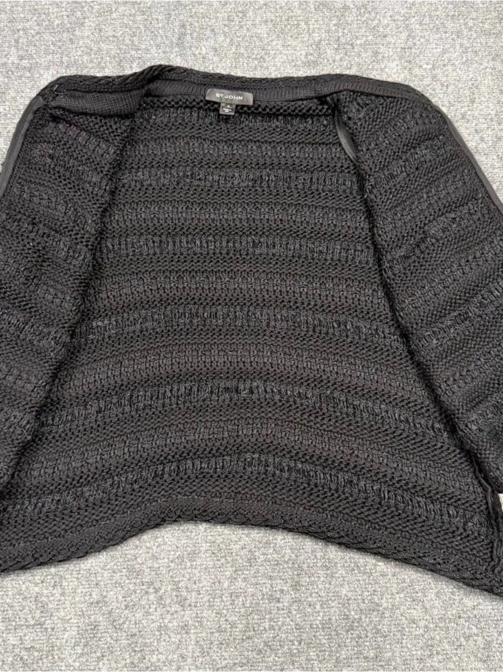 St. John Black  knit sweater jacket Size 12